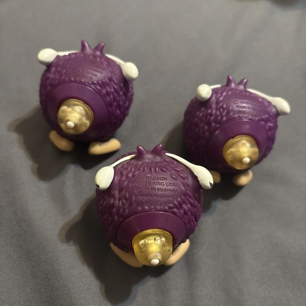 Burger King Venonat Pokemon Spinning Rev Top Toy 1999 Nintendo Lot Of 3